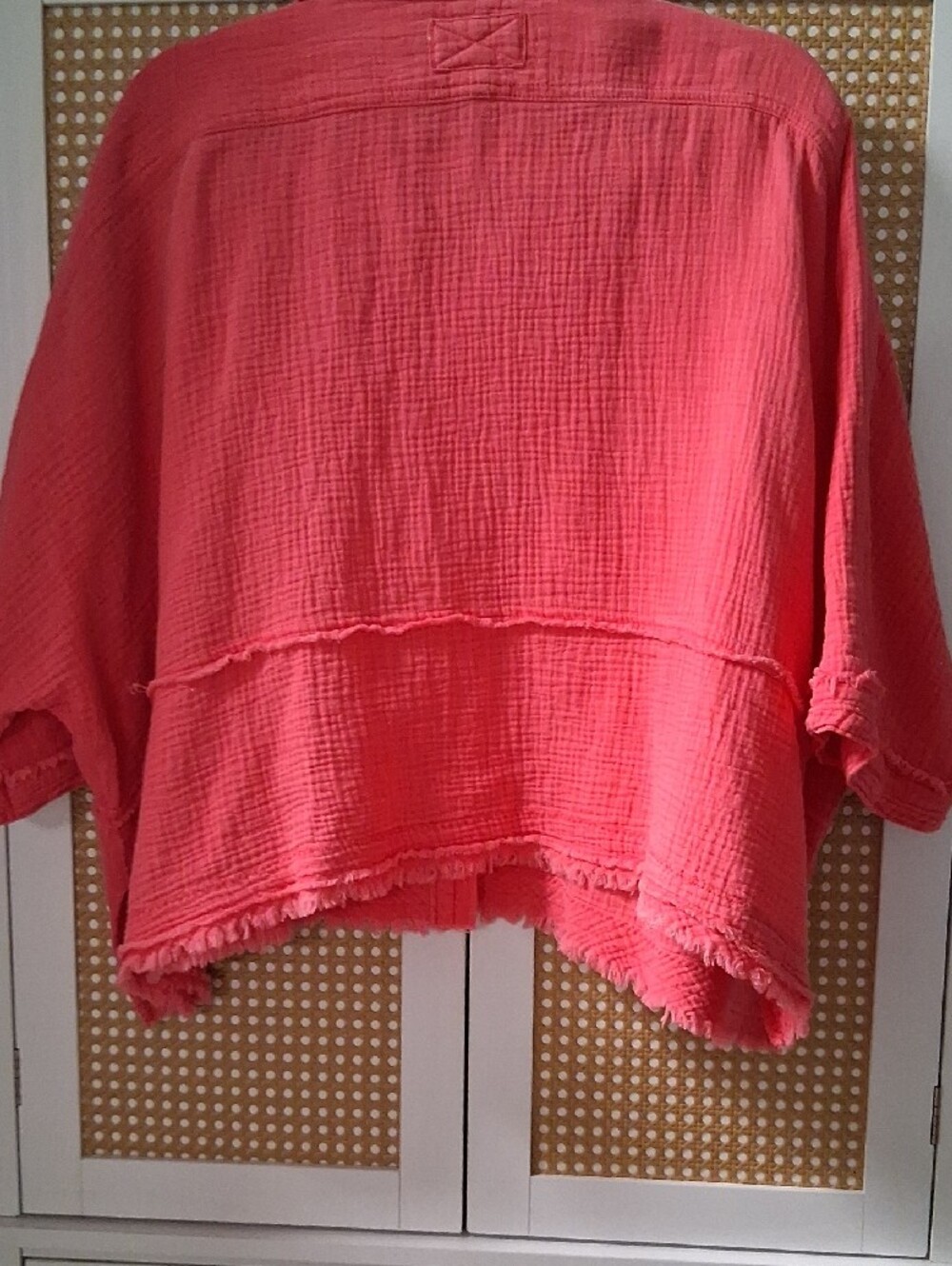 We The Free Coral-Pink Button-Down Gauze Shirt - Picture 5 of 5